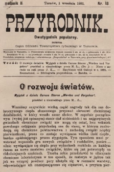 Przyrodnik : dwutygodnik popularny zarazem organ Oddziału Towarzystwa rybackiego w Tarnowie. R. 2, 1881, nr 18