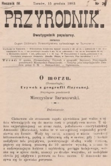 Przyrodnik : dwutygodnik popularny zarazem organ Oddziału Towarzystwa rybackiego w Tarnowie. R. 4, 1883, nr 21