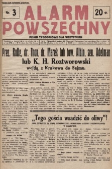 Alarm Powszechny : pismo tygodniowe dla wszystkich. 1927, nr 3