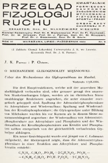 Przegląd Fizjologji Ruchu : kwartalnik poświęcony naukowym zagadnieniom wychowania fizycznego, sportu i pracy : organ Rady Naukowej W. F. R. 6, 1934, nr 3