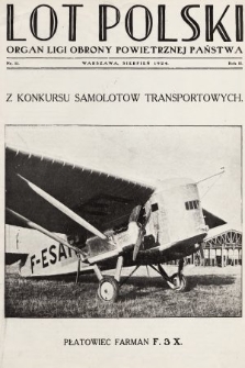 Lot Polski : organ Ligi Obrony Powietrznej Państwa. R. 2, 1924, nr 11