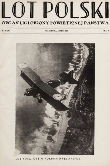 Lot Polski : organ Ligi Obrony Powietrznej Państwa. R. 3, 1925, nr 22 (współwydany: Biuletyn Ligi Obrony Powietrznej Państwa nr 7)