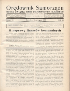 Orędownik Samorządu : organ Związku Gmin Województwa Śląskiego. 1930, nr 16