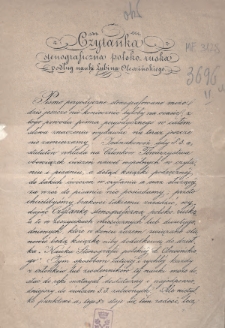 Czytanka Stenografii Polskiéj i Ruskiéj Szkoły Lubina Olewińskiego. 1864, nr 1