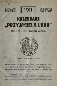 Kalendarz „Przyjaciela Ludu” na Rok 1911