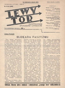 Lewy Tor : dwutygodnik społeczno-literacki. 1936, nr 9-10 (nakład drugi po konfiskacie)