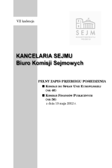 Pełny Zapis Przebiegu Posiedzenia Komisji do Spraw Unii Europejskiej (nr 46) z dnia 10 maja 2012 r.