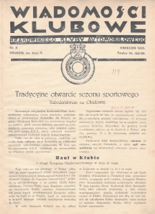 Wiadomości Klubowe Krakowskiego Klubu Automobilowego. 1935, nr 2