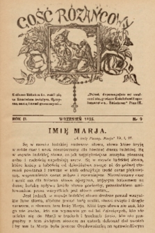 Gość Różańcowy. 1935, nr 9