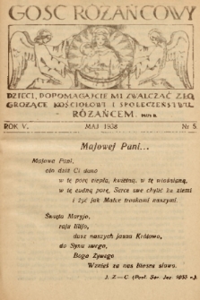 Gość Różańcowy. 1938, nr 5