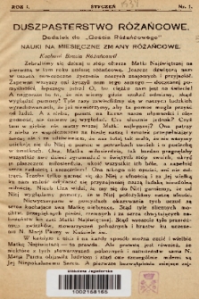 Duszpasterstwo Różańcowe : dodatek do „Gościa Różańcowego” : nauki na miesięczne zmiany różańcowe. 1934, nr 1