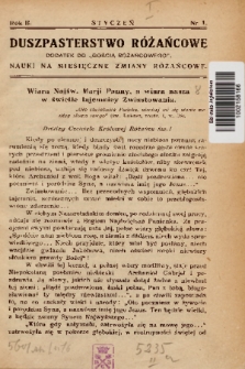 Duszpasterstwo Różańcowe : dodatek do „Gościa Różańcowego” : nauki na miesięczne zmiany różańcowe. 1935, nr 1