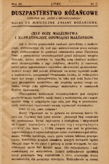 Duszpasterstwo Różańcowe : dodatek do „Gościa Różańcowego” : nauki na miesięczne zmiany różańcowe. 1936, nr 7