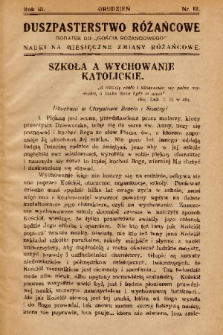 Duszpasterstwo Różańcowe : dodatek do „Gościa Różańcowego” : nauki na miesięczne zmiany różańcowe. 1936, nr 12