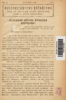 Duszpasterstwo Różańcowe : Nauki na miesięczne zmiany różańcowe : dodatek do „Gościa Różańcowego”. 1938, nr 1