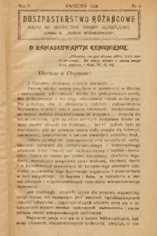 Duszpasterstwo Różańcowe : Nauki na miesięczne zmiany różańcowe : dodatek do „Gościa Różańcowego”. 1938, nr 4