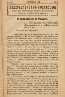 Duszpasterstwo Różańcowe : Nauki na miesięczne zmiany różańcowe : dodatek do „Gościa Różańcowego”. 1938, nr 6