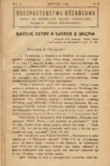 Duszpasterstwo Różańcowe : Nauki na miesięczne zmiany różańcowe : dodatek do „Gościa Różańcowego”. 1938, nr 8