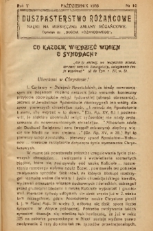 Duszpasterstwo Różańcowe : Nauki na miesięczne zmiany różańcowe : dodatek do „Gościa Różańcowego”. 1938, nr 10