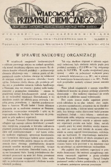 Wiadomości Przemysłu Chemicznego : organ Związku Zawodowego Wielkiego Przemysłu Chemicznego Państwa Polskiego. R. 1, 1926, nr 3