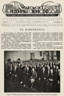 Wiadomości Przemysłu Chemicznego : organ Związku Zawodowego Wielkiego Przemysłu Chemicznego Państwa Polskiego. R. 2, 1927, nr 18