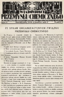 Wiadomości Przemysłu Chemicznego : organ Związku Przemysłu Chemicznego Rzeczypospolitej Polskiej. R. 3, 1928, nr 6