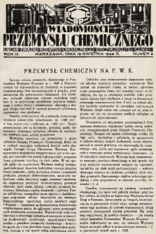 Wiadomości Przemysłu Chemicznego : organ Związku Przemysłu Chemicznego Rzeczypospolitej Polskiej. R. 3, 1928, nr 8