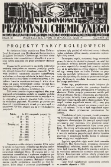 Wiadomości Przemysłu Chemicznego : organ Związku Przemysłu Chemicznego Rzeczypospolitej Polskiej. R. 3, 1928, nr 24