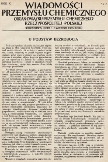 Wiadomości Przemysłu Chemicznego : organ Związku Przemysłu Chemicznego Rzeczypospolitej Polskiej. R. 10, 1935, nr 7