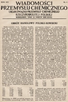 Wiadomości Przemysłu Chemicznego : organ Związku Przemysłu Chemicznego Rzeczypospolitej Polskiej. R. 14, 1939, nr 6