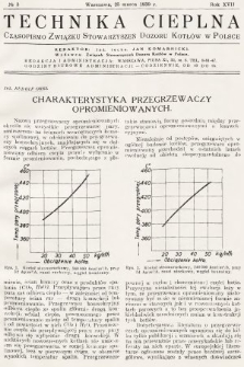 Technika Cieplna : czasopismo Związku Stowarzyszeń Dozoru Kotłów w Polsce. R. 17, 1939, nr 3