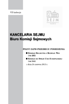 Pełny Zapis Przebiegu Posiedzenia Komisji do Spraw Unii Europejskiej (nr 344) z dnia 24 czerwca 2015 r.