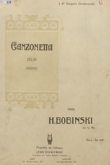Canzonetta : pour piano : op. 17 no. 2