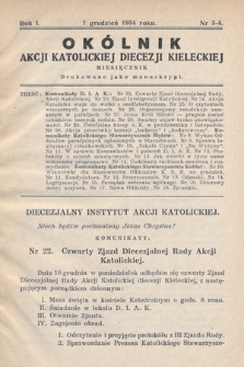 Okólnik Akcji Katolickiej Diecezji Kieleckiej. 1934, nr 3-4