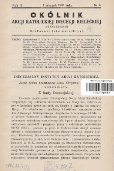 Okólnik Akcji Katolickiej Diecezji Kieleckiej. 1935, nr 5