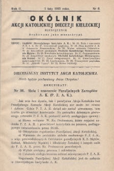 Okólnik Akcji Katolickiej Diecezji Kieleckiej. 1935, nr 6