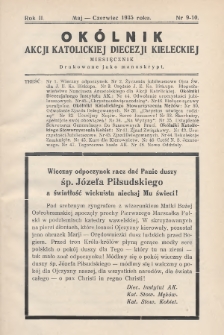 Okólnik Akcji Katolickiej Diecezji Kieleckiej. 1935, nr 9-10