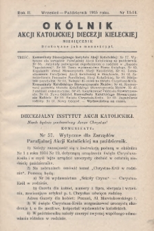 Okólnik Akcji Katolickiej Diecezji Kieleckiej. 1935, nr 13-14