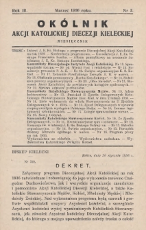 Okólnik Akcji Katolickiej Diecezji Kieleckiej. 1936, nr 3