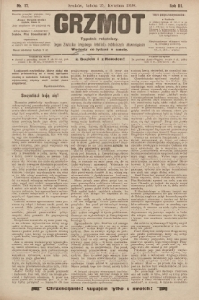 Grzmot : tygodnik robotniczy : Organ Związku krajowego katolicko-robotniczych stowarzyszeń. 1898, nr 17