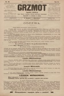 Grzmot : tygodnik robotniczy : Organ Związku krajowego katolicko-robotniczych stowarzyszeń. 1898, nr 49