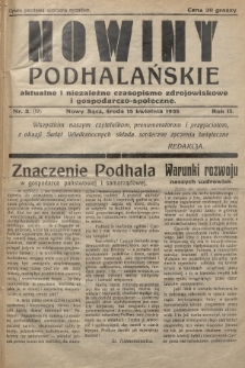 Nowiny Podhalańskie : aktualne i niezależne czasopismo zdrojowiskowe i gospodarczo-społeczne. 1936, nr 2 (19)