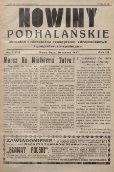 Nowiny Podhalańskie : aktualne i niezależne czasopismo zdrojowiskowe i gospodarczo-społeczne. 1937, nr 3 (32)