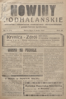 Nowiny Podhalańskie : aktualne i niezależne czasopismo zdrojowiskowe i gospodarczo-społeczne. 1937, nr 5 (34)