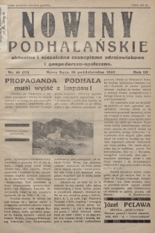 Nowiny Podhalańskie : aktualne i niezależne czasopismo zdrojowiskowe i gospodarczo-społeczne. 1937, nr 10 (39)