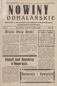 Nowiny Podhalańskie : aktualne i niezależne czasopismo zdrojowiskowe i gospodarczo-społeczne. 1938, nr 9