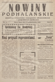 Nowiny Podhalańskie : aktualne i niezależne czasopismo zdrojowiskowe i gospodarczo-społeczne. 1938, nr 11