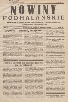 Nowiny Podhalańskie : aktualne i niezależne czasopismo zdrojowiskowe i gospodarczo-społeczne. 1939, nr 2