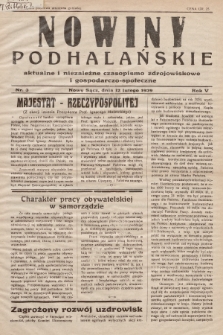 Nowiny Podhalańskie : aktualne i niezależne czasopismo zdrojowiskowe i gospodarczo-społeczne. 1939, nr 3