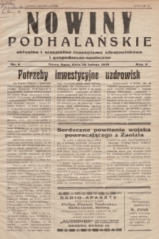 Nowiny Podhalańskie : aktualne i niezależne czasopismo zdrojowiskowe i gospodarczo-społeczne. 1939, nr 4